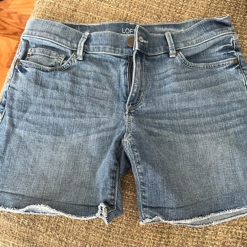 LOFT Denim Roll Shorts